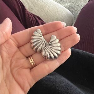 Vintage Sterling Silver Shell Earrings